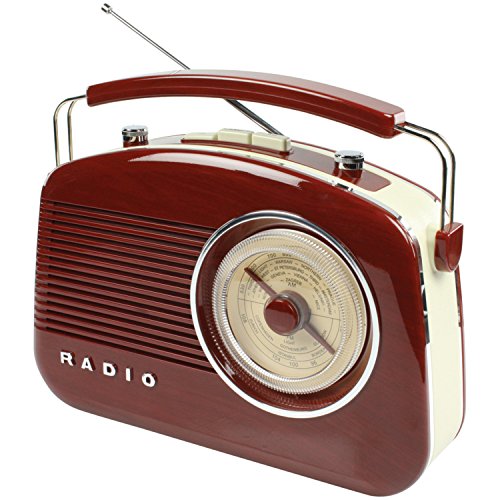 Konig HAV-TR710BR - Radio Am/FM (Estilo Retro, 1.5 W RMS), Color marrón