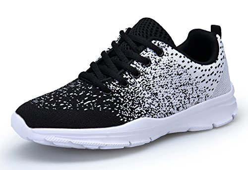 KOUDYEN Zapatillas Deportivas de Mujer Hombre Running Zapatos para Correr Gimnasio Calzado Unisex,XZ746-W-blackwhite-EU39