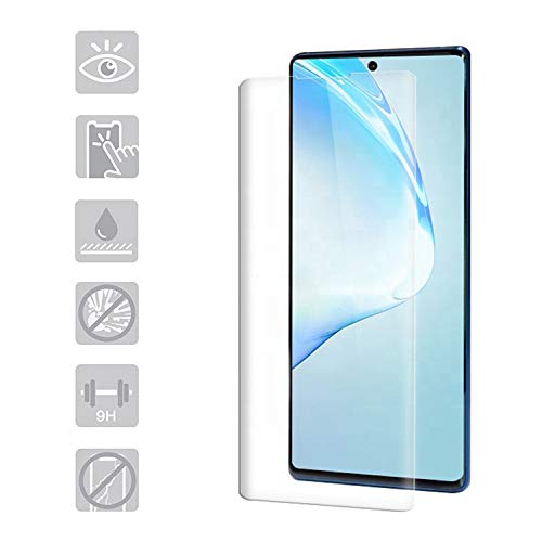 KSTORE365 Cristal Templado para Samsung Galaxy Note 10, Protector De Pantalla, Vidrio Templado, Kit UV, 3D Curvo para Samsung Galaxy Note 10