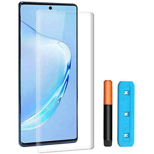 KSTORE365 Cristal Templado para Samsung Galaxy Note 10, Protector De Pantalla, Vidrio Templado, Kit UV, 3D Curvo para Samsung Galaxy Note 10