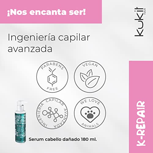 Kukit Hair - K-Repair | Tratamiento Fortificante para Cabellos Castigados | Tratamiento Capilar Sin Aclarado | Repara y Nutre Intensamente | 180 ml