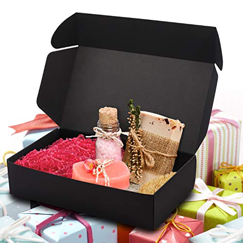 Kurtzy Cajas de Cartón Kraft Negras (Pack de 20) – Medidas de las Cajas 19 x 11 x 4,5 cm - Caja Kraft Fácil Ensamblado Cuadrada Presentación - Cajitas para Regalos, Fiestas, Cumpleaños, Bodas