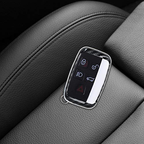 kwmobile Funda Compatible con Land Rover Jaguar Llave de Coche con Control Remoto de 5 Botones - Carcasa Dura para Llave de Coche Mando de Auto - de Carbono Negro