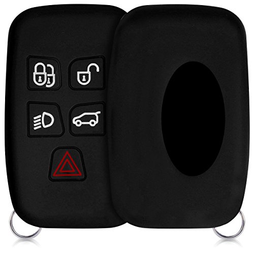 kwmobile Funda Compatible con Land Rover Jaguar Llave de Coche con Control Remoto de 5 Botones - Carcasa Protectora de Silicona para Llave de Coche - Case en Negro