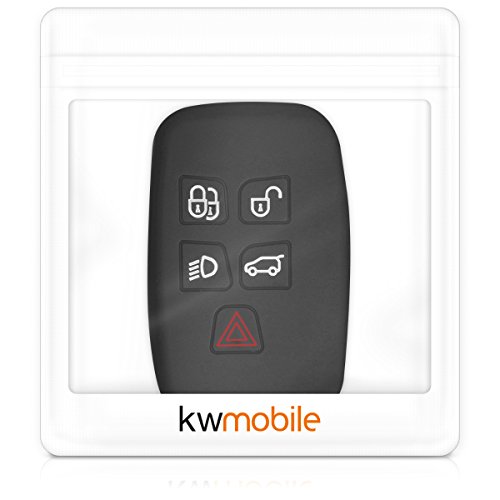 kwmobile Funda Compatible con Land Rover Jaguar Llave de Coche con Control Remoto de 5 Botones - Carcasa Protectora de Silicona para Llave de Coche - Case en Negro