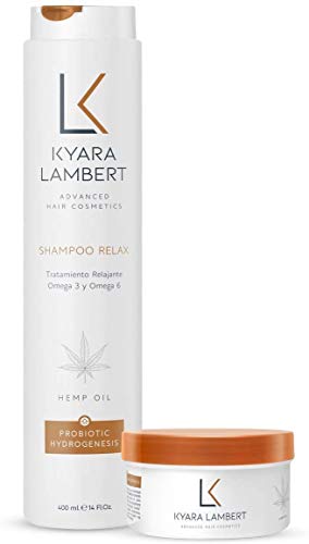 Kyara Lambert - Pack Relax | ACEITE de SEMILLA de CÁÑAMO | Tratamiento Relajante Extracto de Cáñamo y Omega 3 y 6 | Reparador Profesional con Activos Naturales. 400ml y 280ml