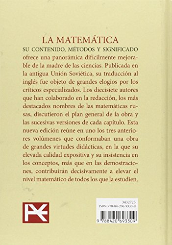 La matemática: su contenido, métodos y significado (Libros Singulares (Ls))