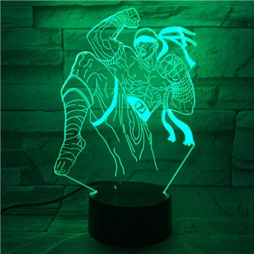 Lámpara De Ilusión 3D Luz De Noche Led League Of Legends Hero The Blind Monk Figura De Acción Amigo Regalo De Cumpleaños Decoración Del Dormitorio Lol Lee In