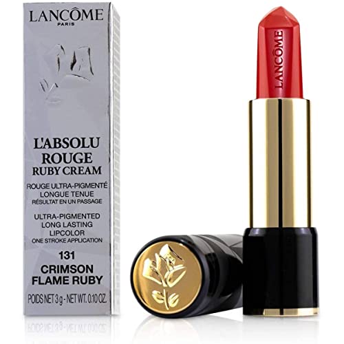 Lancome ABSOLU Rouge Ruby Cream Barra DE Labios 131 Crimson FLAM 1UN Unisex Adulto, Negro, Único