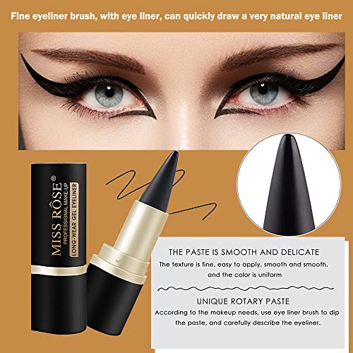 Lápiz Delineador De Ojos En Gel Negro,matte Quick-dry Eyeliner,delineador De Ojos De Secado Rápido, Crema Delineadora De Ojos Impermeable De Larga Duración A Prueba De Manchas