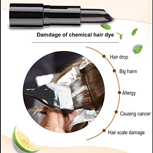 Lápiz para el color del cabello, lápiz labial temporal, tinte para el cabello, para colorear, cubierta de cabello blanco, bricolaje, maquillaje, barra(marrón oscuro)