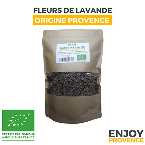 Lavanda Seca Natural Biológico, Flores Secas 100% Provenza, ideal para Bolsas Lavanda, Matrimonio, Baño, Pot Pourri, Decoracion, Tratamiento Antipolillas