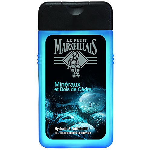 Le Petit Marseillais Gel de ducha hombre cuerpo y cabello mineral & Madera de cedro flacon 250 ml – juego de 3