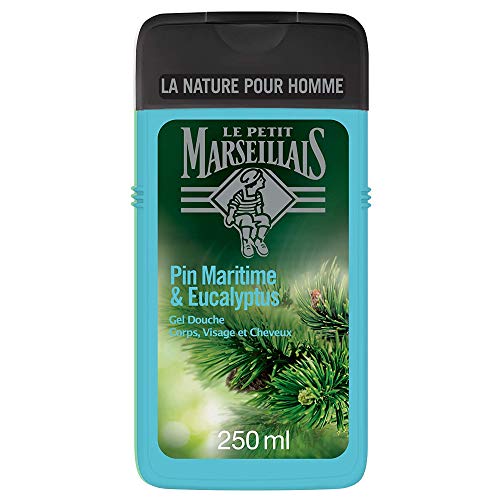 Le Petit Marseillais Hombre Gel de Ducha Cuerpo y Cabello pino marítimo y de Eucalyptus botella de 250 ml