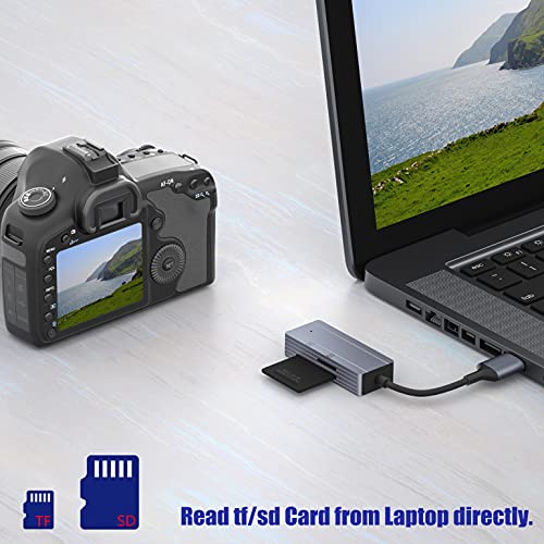 Lector de Tarjetas SD, TargetGo Adaptador de Tarjeta de Memoria USB a SD / Micro SD Compatible con SDHC / SDXC / MMC, Compatible con Mac Windows Linux Chrome