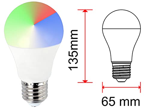 LEDLUX 2 piezas lámparas LED inteligentes WiFi RGB CCT Spotlight aplicación regulable compatible con Amazon Alexa Google Home (E27 A65 15W)