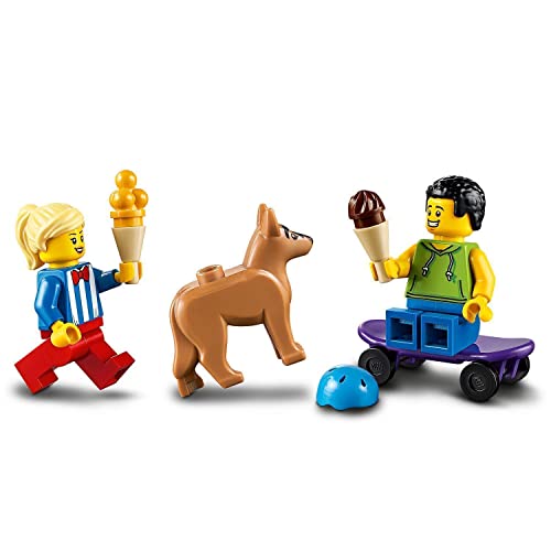 LEGO 60253 City Camión de Los Helados, Furgoneta de Juguete con Figura de Patinador y Perro, para Niños de 5 Años