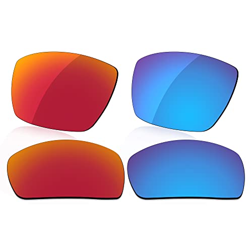 LenzReborn Reemplazo de lente polarizada para gafas de sol Arnette Grifter AN4221 - Más opciones, Rojo fuego + azul hielo., Talla única