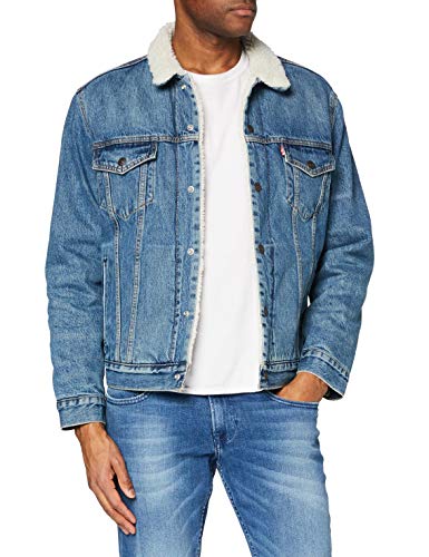 Levi's Type 3 Chaqueta, Azul (Fable Sherpa Trucker), S para Hombre