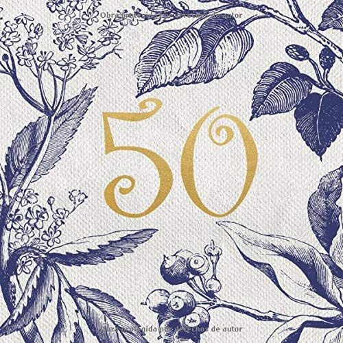 Libro de visitas 50 años: Regalo de cumpleaños mujer 50 años | Libro de recuerdos, felicitaciones y agradecimientos para los invitados | Decoración vintage | Libro de visitas 50 cumpleaños