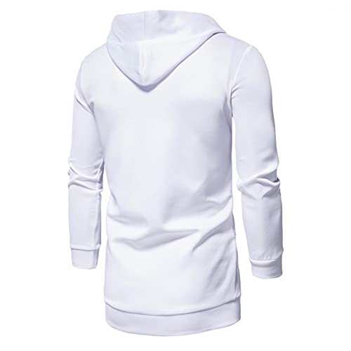 Liquidación Venta SHOBDW 2021 Rompevientos Hombre con Capucha para Delgado Sudadera de Cuello Alto Pullover Casual Cárdigan Deportiva Top Talla Grande Calor Otoño e Invierno(Blanco,4XL)