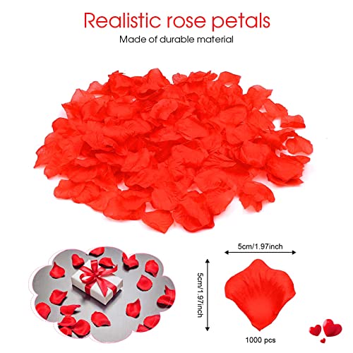 Lishang 1056Pcs San Valentin Decoracion Kit Romántico de Velas Pétalos de Rosa Artificiales Boda Globos Corazón Rojo para Bodas Fiestas Ambiente Romántico Compromiso Cumpleaños Decoración