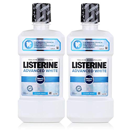 Listerine Advanced White multi-effect mouthwash NEW 2 x 500ml by Listerine