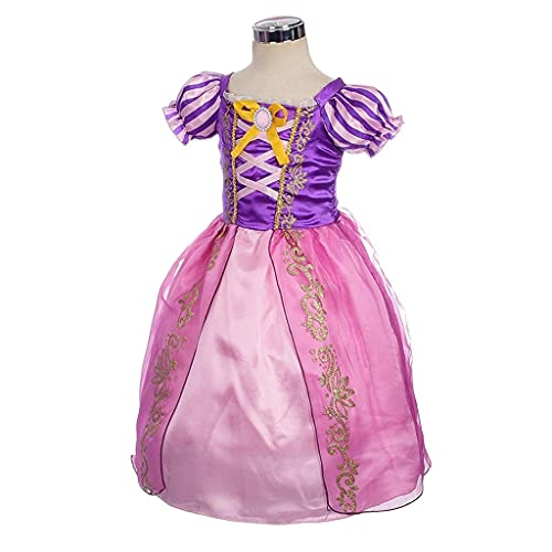 Lito Angels Disfraz de Princesa Rapunzel Vestido para Niña, Talla 6 años, Morada