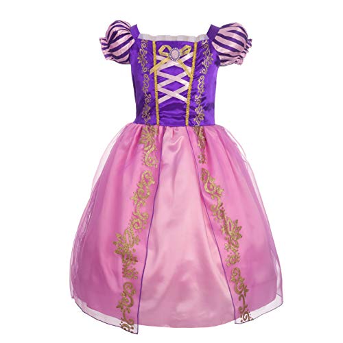 Lito Angels Disfraz de Princesa Rapunzel Vestido para Niña, Talla 6 años, Morada