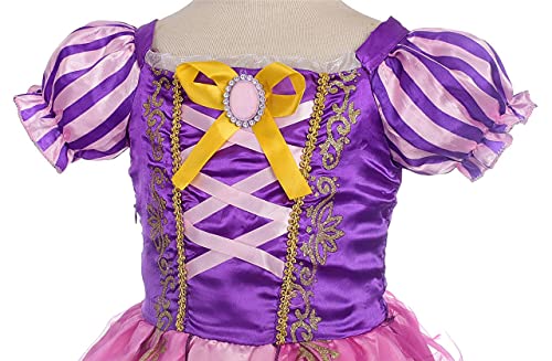 Lito Angels Disfraz de Princesa Rapunzel Vestido para Niña, Talla 6 años, Morada