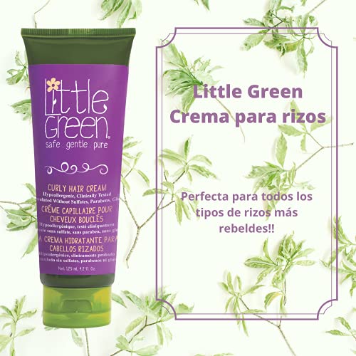 Little Green - Crema hidratante para cabellos rizados 125 ml para niños sin sulfatos, parabenos ni gluten | producto vegano sin aromas añadidos