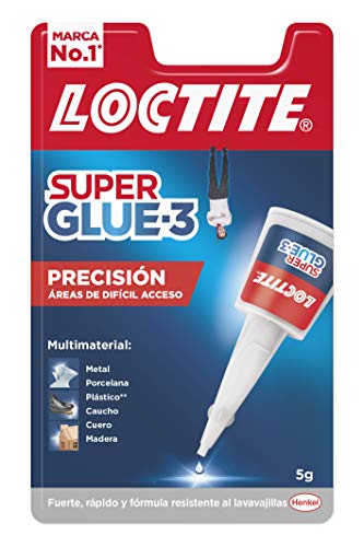 Loctite Super Glue-3 Precisión, pegamento transparente de máxima precisión, pegamento instantáneo triple resistente + Super Glue-3 Pincel, pegamento transparente con pincel aplicador