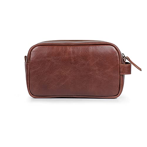 Londo Bolso de Aseo, Viaje en Cuero Genuino, para cosméticos, afeitarse los artículos, Dopp Kits, Unisex