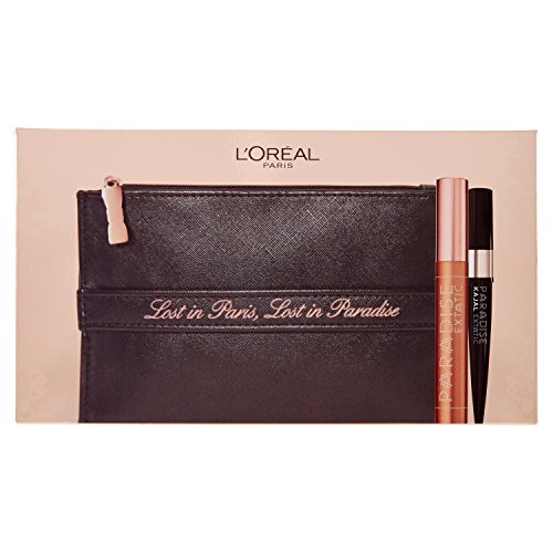 L'Oréal Paris Edición limitada Lost in Paradise - Estuche de regalo con máscara Paradise y lápiz Kajal negro