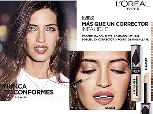 L'Oréal Paris Infalible, Corrector de cobertura completa y acabado natural, More than Concealer,Tono 333 Cedar/Cedre, 11 ml