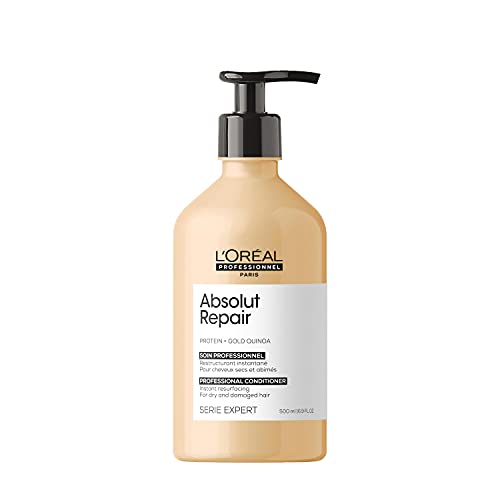 L’Oréal Professionnel | Acondicionador Tratamiento Reconstructor para cabellos secos y dañados, Absolut Repair, SERIE EXPERT, 500mL