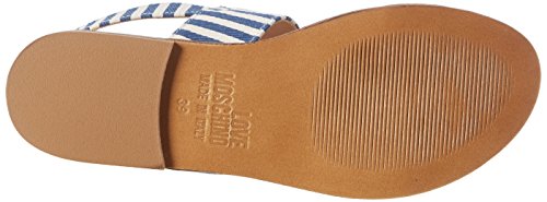 Love Moschino, Sandalias Planas Mujer, Blanco (Blue), 39 EU