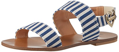 Love Moschino, Sandalias Planas Mujer, Blanco (Blue), 39 EU