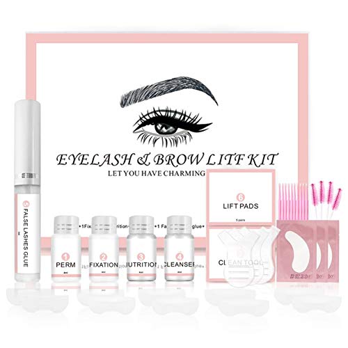 Lucoss Kit de Permanente de Pestañas - 2 en 1 Kit de Estiramiento y Rizado de Cejas y Pestañas - Kit de Elevación de Pestañas-Lash Lift Long Lasting, Duradero y Natural