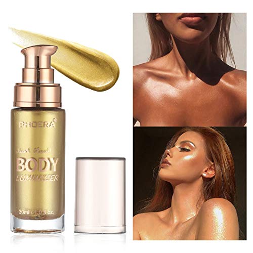 Lucoss Maquillaje Líquido Resaltador,Contorno Corporal Cara Labios Maquillaje Bronceadores Contouring Iluminador,Resplandor del Cuerpo,30 ml