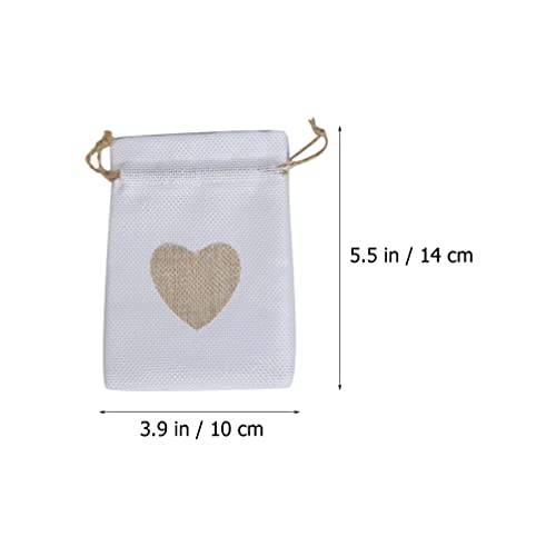 Luxshiny 100Pcs Body Sorteo Bolsa Bolsa de Arpillera Pretty Heart Imprimir Bolsos de Lino Durable para Joyería Maquillaje Boda Festival