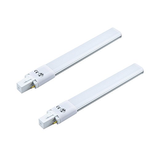 LuxVista 2-packs 8W G23 LED Bombilla Con 750 Lumenes 360 Grados para Biblioteca, Sala, Oficina, Fábrica, Estacionamiento, Mercado (Reemplazo de 18 CFL Bombilla, Luz Fría 6000k)