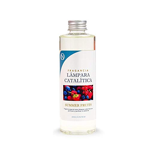 M MAMA MANUELA Pack Lámpara Catalítica y Fragancia. Modelo Mosaico Blanco - perfuma y sanea el Ambiente. Elimina Malos olores e impurezas del Aire - MamaManuela (Aroma Summer Fruits - 500ml)