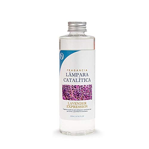 M MAMA MANUELA Pack Lámpara Catalítica y Fragancia. Modelo Mosaico Negra - perfuma y sanea el Ambiente. Elimina Malos olores e impurezas del Aire - MamaManuela (Aroma Lavender Expression - 200ml)