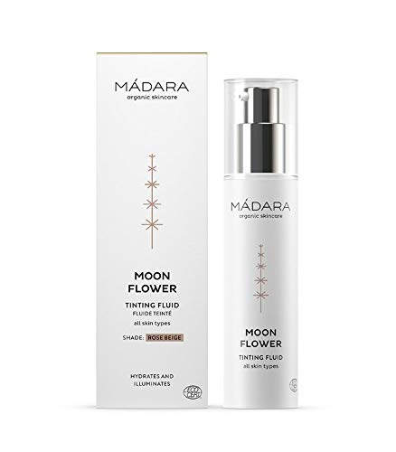 MÁDARA Organic Skincare | Crema con Color Beige Moon Flower - 50ml, Con Extracto de Rosa Mosqueta Nórdica y pigmentos naturales, Ligera, Iluminante, Hidratante, Vegana, certificada Ecocert, Envase reciclable.