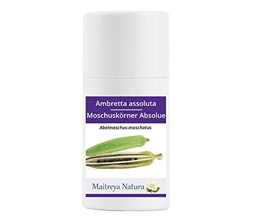 Maitreya Natura Aceite Esencial AMBRETTA, 100% puro y natural, 1 ml - aromaterapia, difusor, masaje, cosmético - calidad controlada y certificada, libre de crueldad animal, vegano