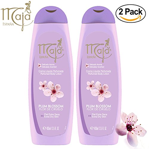 Maja Perfumed Body Lotion Extra Dry Skin 13.5 oz. 2-PACK Flor De Ciruelo/Plum Blossom by Myrurgia