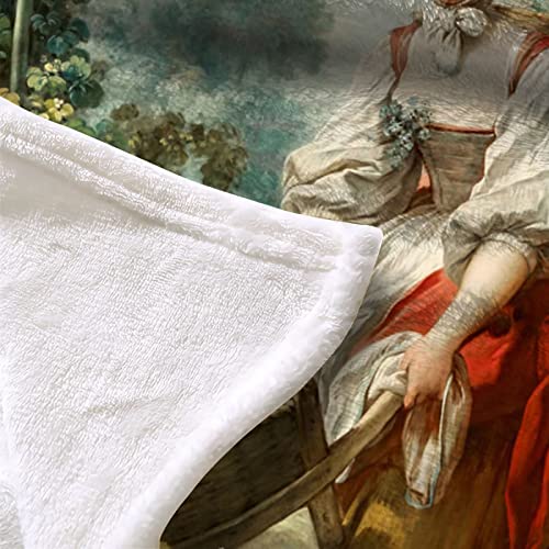 Manta Estampada Franela 3D, Suave Y Mullida Manta CáLida para Adultos Y NiñOs, para Cama, Sofá, Sala De Estar, Pintura Famosa Fragonard Alegría Madre E Hijo 150×200 cm