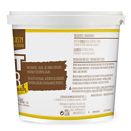 Mantequilla de Cacahuete de HSN | 1000 g | Textura Suave y Cremosa | Peanut Butter Smooth | 100% Natural Vegano | Libre de GMO | No Aceite de Palma, No Azucares ni Sal Añadidos