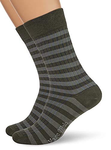 Marc O’Polo Body & Beach Multipack M-Socks 2-Pack Calcetines de Vestir, Verde Oliva, 43-46 para Hombre